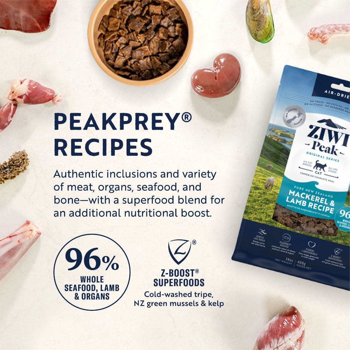 ZIWI Peak Air-Dried Mackerel & Lamb Recipe - Dry Cat Food